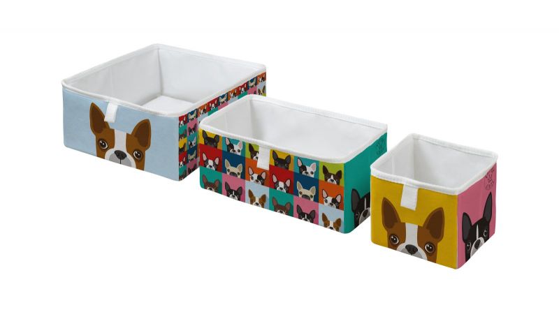 storage boxes set of 3 which frenchie