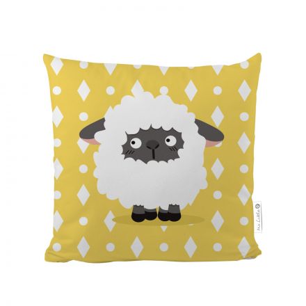 Cushion cover cotton black and white sheep