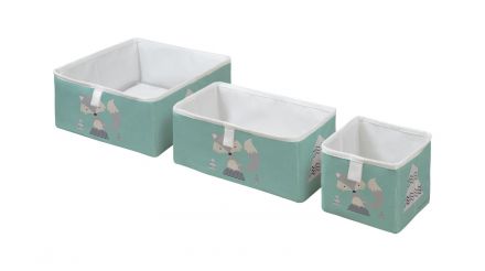 storage boxes set of 3 fox on the hill