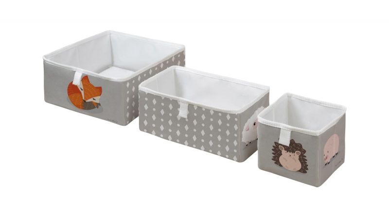 storage boxes set of 3 friends - fox friends