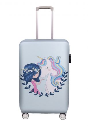 luggage cover girl and unicorn