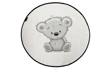 Canvas rug grey teddy