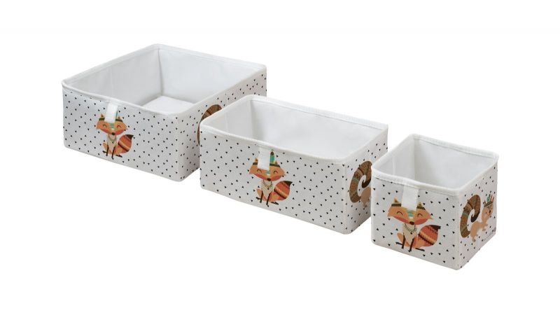 storage boxes set of 3 indian fox