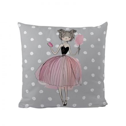 Cushion cover cotton pink girl