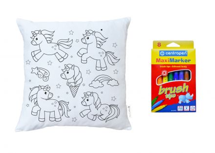 Colouring cushion coloring book fairy unicorn