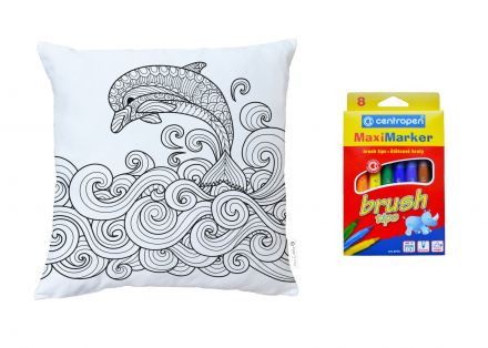 cushion colouring jump in waves
