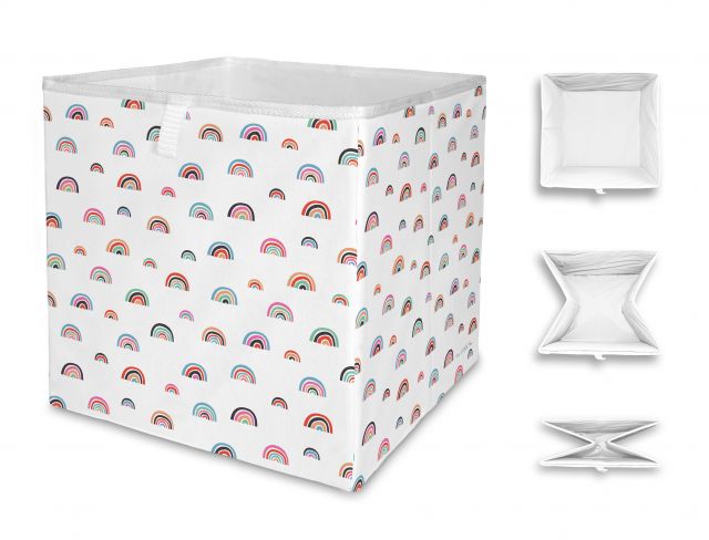 Storage box cute rainbows, 32x32cm