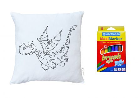 Colouring cushion little dragon