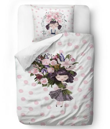Bedding set flower girl 135x200/60x50cm