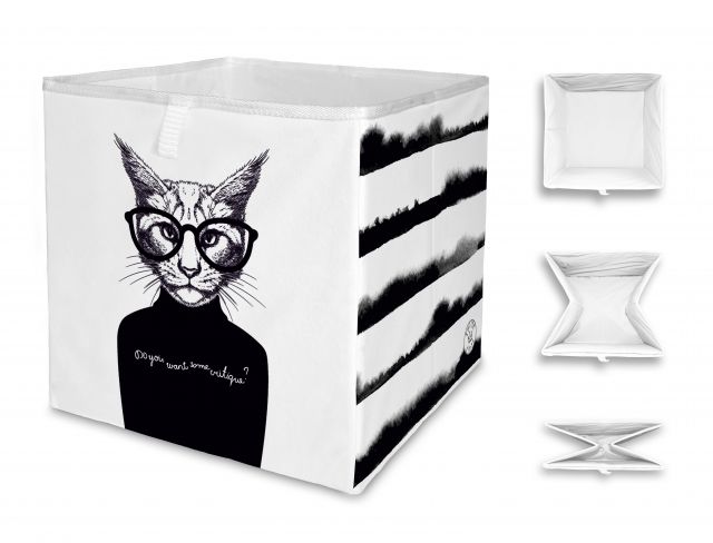 Úložná krabice critique cat, 32x32cm
