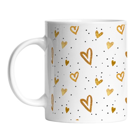 Mug golden hearts