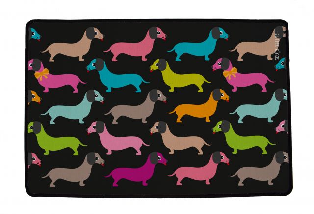 Rohožka dachshunds in colours, 60 x 40 cm