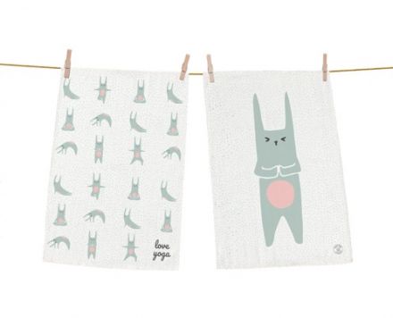 Dish towels set love yoga