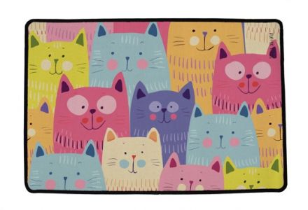 Rug multifunctional cats in colours, 90x60cm