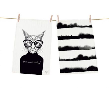 Dish towels set critique cat