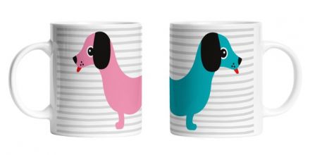 Mug set dachshunds in colours