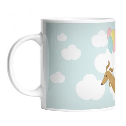 Mug flying dachshund