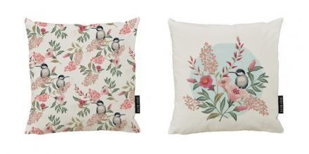 Set of 2 cushion covers great tit