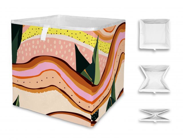 Úložná krabice abstract landscape, 32x32cm