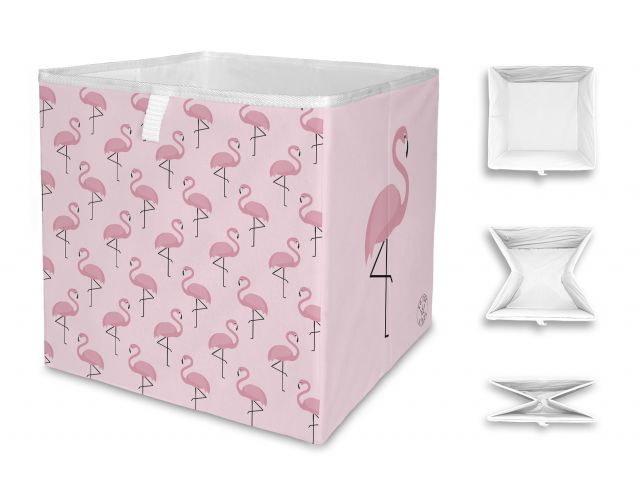 Úložná krabice amazing flamingos, 32x32cm